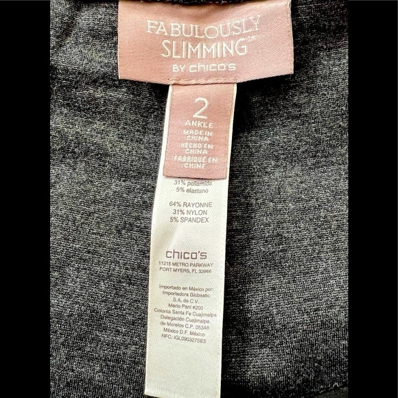 𝅺CHICO’S Fabulously Slimming Size 2 Large Grey Skinny Dress Pants, VGUC - Picture 2 of 4